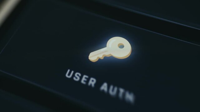 User authorization concept shown with a glowing key symbol