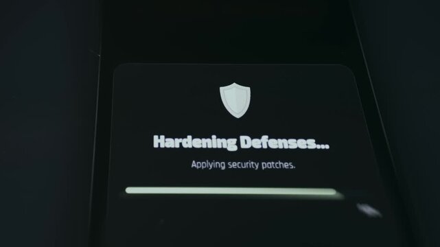 Cybersecurity scan isolating files, fixing damage, and eliminating threats