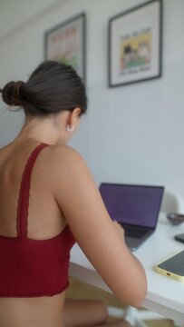 Individual working on social media strategy and content creation