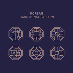 Fototapeta premium Set of Korean Traditional Geometric Octagon Patterns