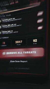 User taps Remove All Threats button to clean detected security issues