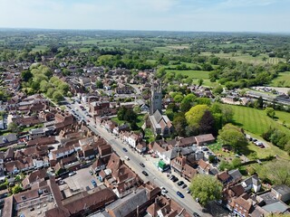 Tenterden Kent UK town centre and hgh street drone aerial view © Air Video UK 