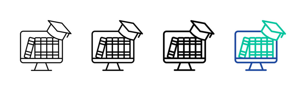 Online University Icon Collection Different Style Outline