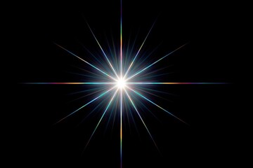 Fototapeta premium A dazzling, colorful starburst illuminating a dark background.