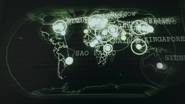 Cyber threat map with attacks around the world in real time