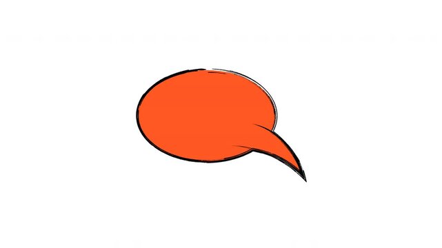 Bright orange comic style oval speech bubble for bold graphic design projects on a transparent background, suitable for adding text in a fun way.