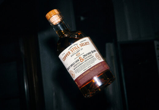 Modern Floating Spirit Bottle Mockup