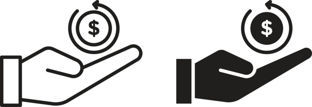 Refund icon design for signs, logo, apps or website