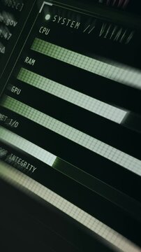 System monitoring dashboard for a computer