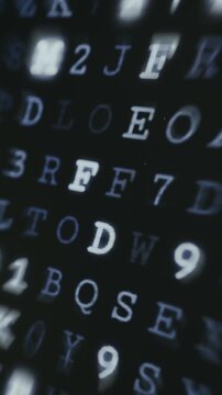 Digital stream of alphanumeric codes with random symbol highlights