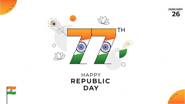 Indians celebrate Republic Day with patriotic illustration and flag
