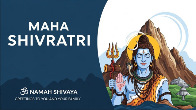 Hindu devotees celebrate Maha Shivratri festival with Lord Shiva near mountains