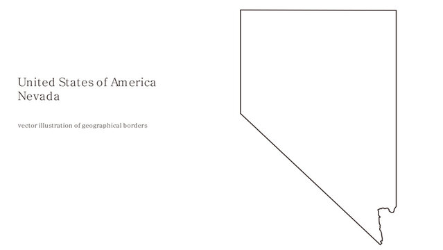 Nevada state map vector illustration with administrative county borders