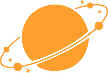 Saturn planet, ringed world and galaxy icon in flat style vector, space, cosmic, astronomy, orbit, universe symbols bundle © AbdulJabbar