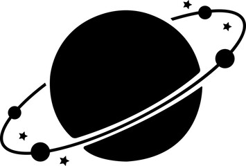 Saturn planet, ringed world and galaxy icon in flat style vector, space, cosmic, astronomy, orbit, universe symbols bundle © AbdulJabbar