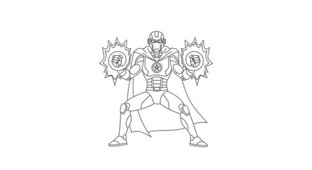 Obraz premium Superhero character, comic book style, ready for action, isolated on white