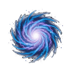 A vibrant blue and purple spiral in deep outer space © gigi