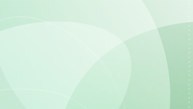 Elegant abstract background with soft mint green overlapping wavy gradient shapes and thin white curved lines for modern backdrop designs.