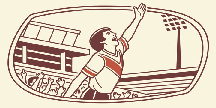Woman throwing a ball in a sports stadium