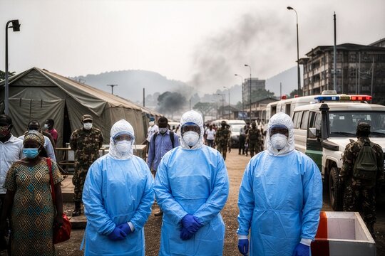 Silent sentinels confronting invisible viral terror in a stricken land