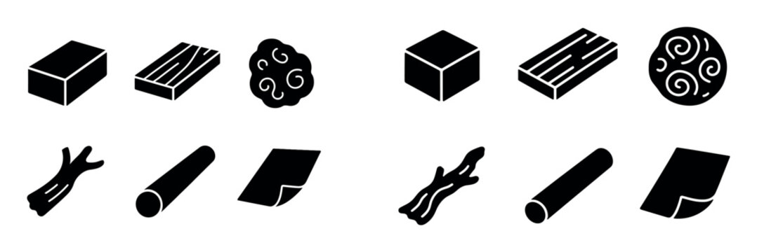 Material icons with soap wood log simple