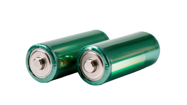 Two green AA batteries side by side