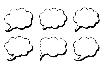 Obraz premium Speech bubble vector set, comic chat dialog and thought balloon collection