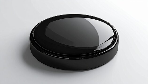 Black button on a white background