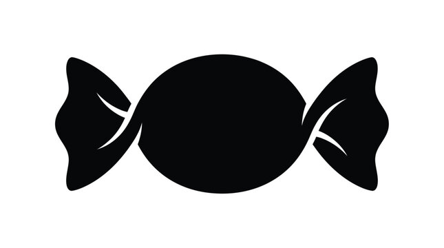 Candy Silhouette On White Background Flat Graphic Design