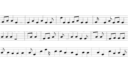 Fototapeta premium Black and white musical sheet notation for piano with dynamic fingerings and expressions