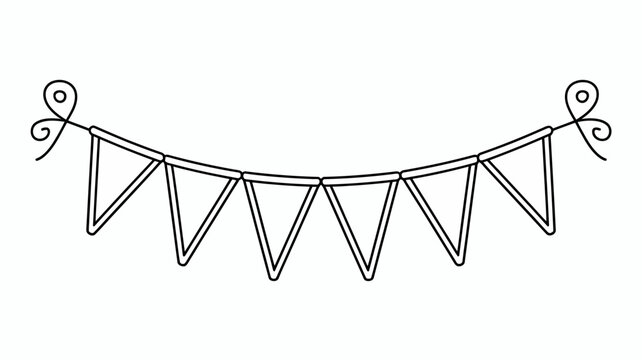 Simple black and white triangular bunting flag string decoration