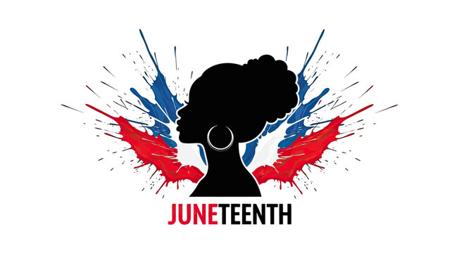 Juneteenth Celebration Silhouette with Festive Fireworks and Cultural Symbolism