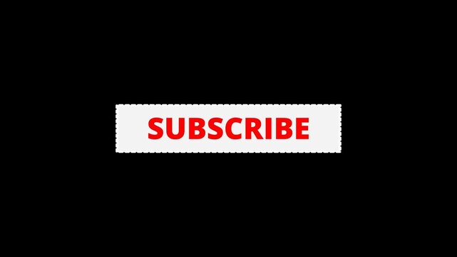 Clean animated subscribe button element for video editing. Perfect call-to-action overlay for content creators, marketing, and broadcast videos with alpha channel.