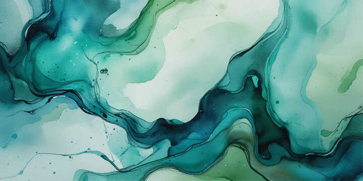 A vibrant abstract blue water surface with ripples and splashes creates a fluid watercolor paint texture resembling the clear waves of a natural ocean pool