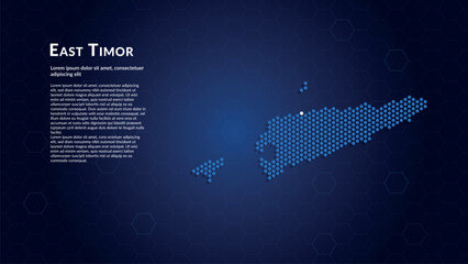 Map of East Timor. Digital dot map highlighting the country's most important cities. © Planet Caravan