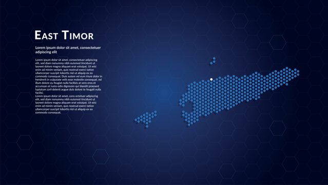 Map of East Timor. Digital dot map highlighting the country's most important cities.