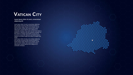 Map of Vatican City. Digital dot map highlighting the country's most important cities. © Planet Caravan