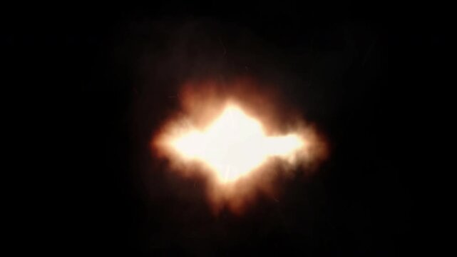 Realistic Muzzle Flash From A Firearm Firing In Complete Darkness.