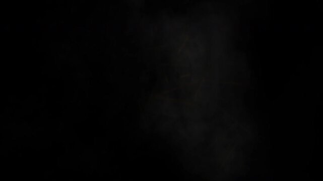 Gun Muzzle Flash Fire Blast FX with Smoke Animation Isolated on Black Background