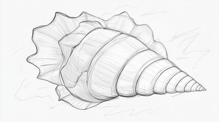 Fototapeta premium Detailed sketch of a seashell