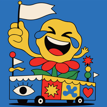 Laughing Flower Emoji on Parade Float