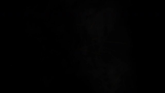 Intense Gun Muzzle Flash with Sparks and Smoke FX on Black Background, Weapon Fire Animation