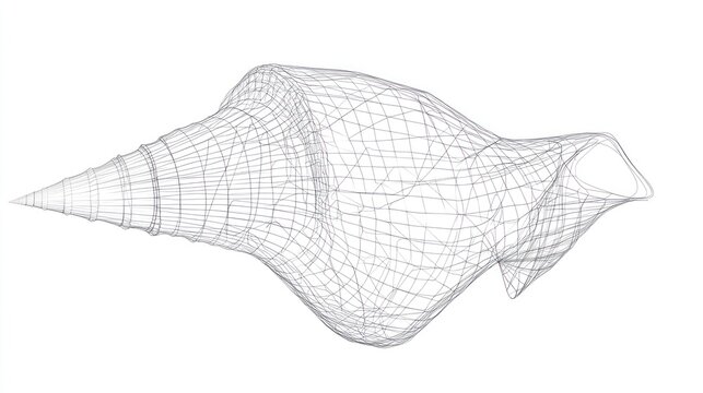 Abstract Wireframe of a Seashell