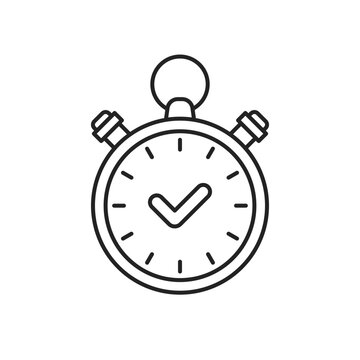 thin line stopwatch timer like good result icon