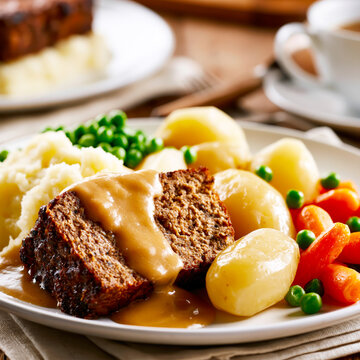 Classic Meatloaf Dinner Plate &ndash; AI Generative