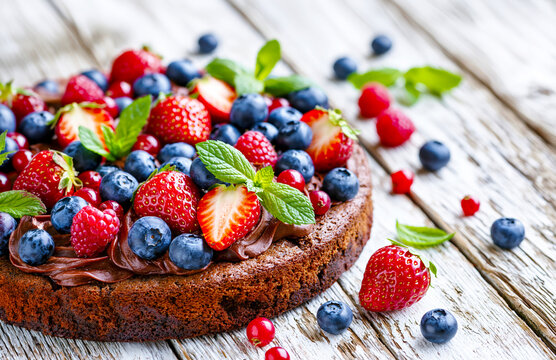 Chocolate Berry Drip Cake &ndash; AI Generative