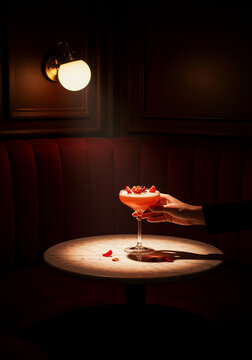 serve glass on the table