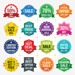 Fototapeta premium Discount Sale Labels With Ribbon With Star