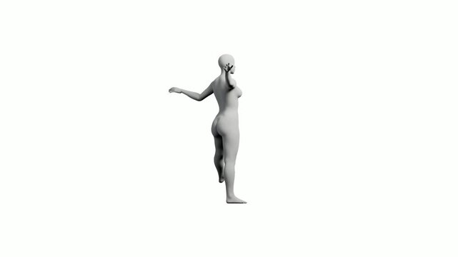 360 Turntable Rotation of Figure Model on White Background