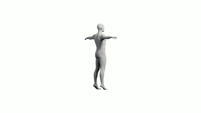 Mannequin T-pose full body white background